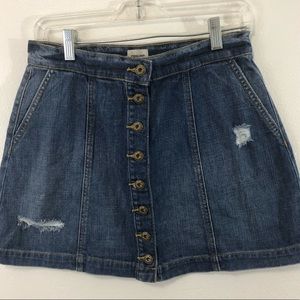Sneakpeek distressed jean skirt button up size med